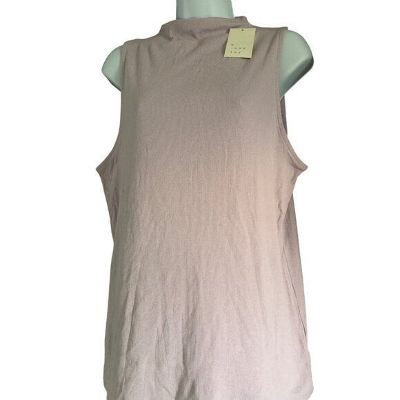 A New Day Womens Violet Mock Neck Ribbed Sleeveless Tank Top Size XL - Picture 4 of 11
